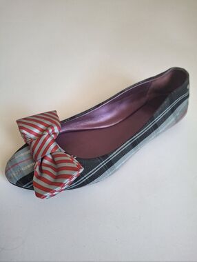 Coach Poppy Cambria Plaid Ballet Flats With Bow Size 9